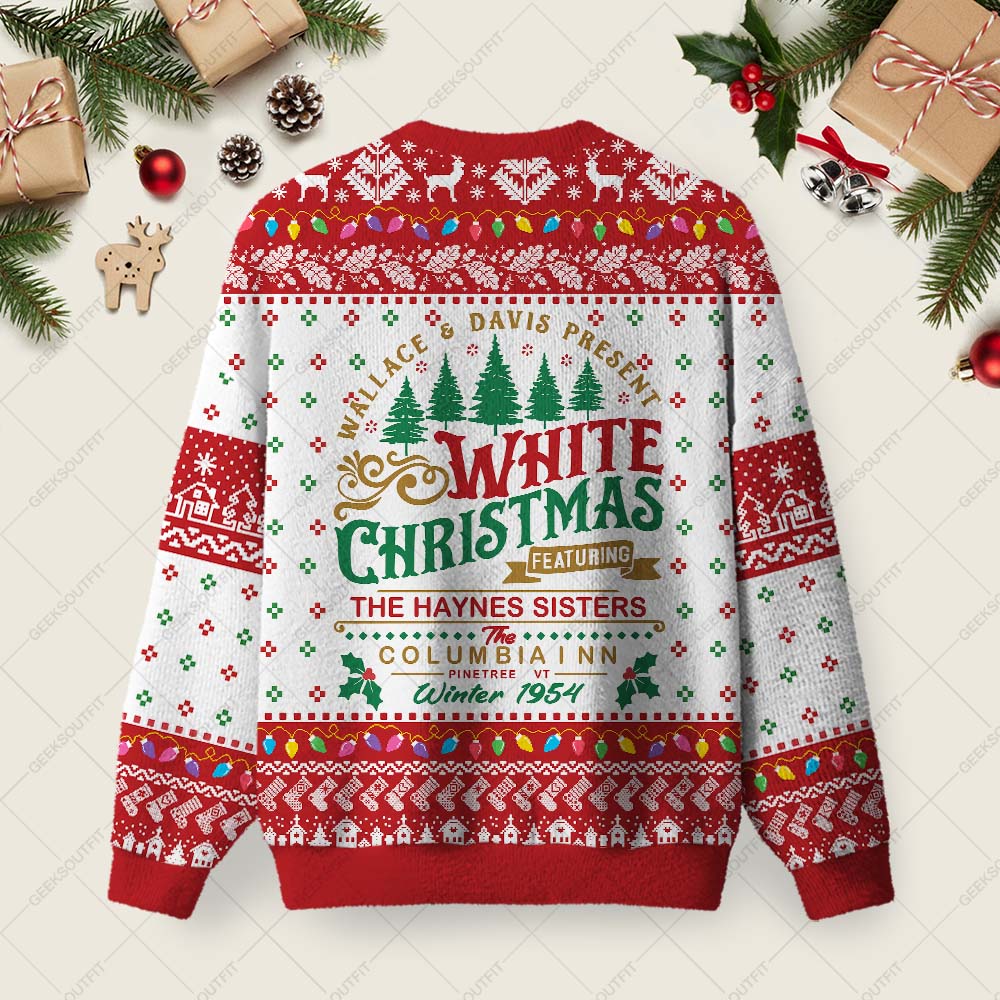 White Christmas Ugly Christmas Fuzzy Fleece Sweatshirt