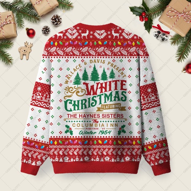 White Christmas Ugly Christmas Fuzzy Fleece Sweatshirt