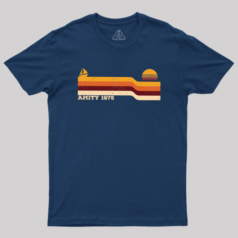 Retro Sunset Amity 1975 Geek T-Shirt