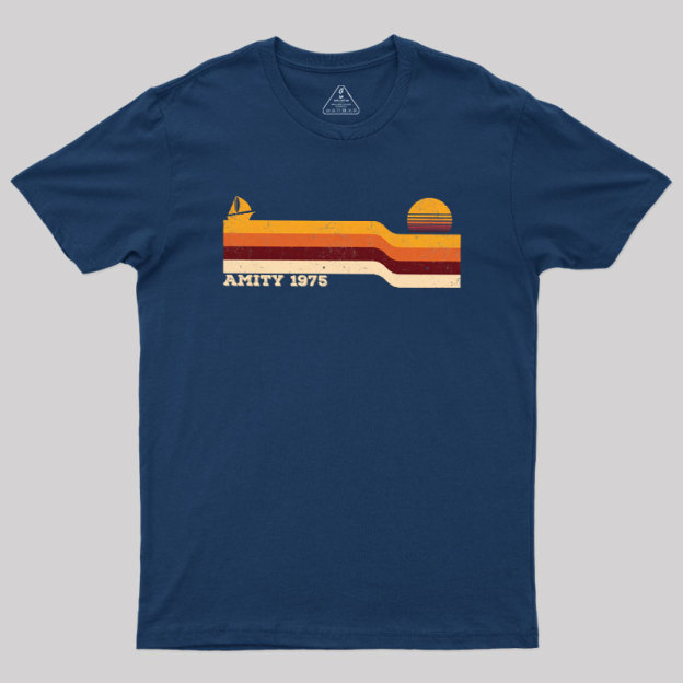 Retro Sunset Amity 1975 Geek T-Shirt