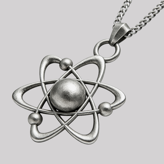 Atomic Orbit Geek Sculptural Necklace