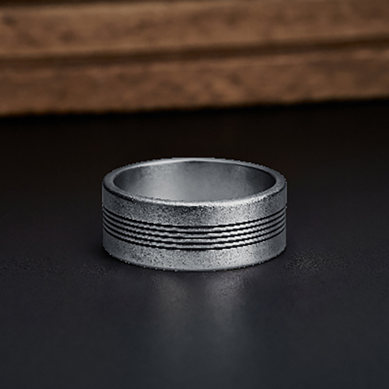 Commodore 64 Geek Silver Band Ring