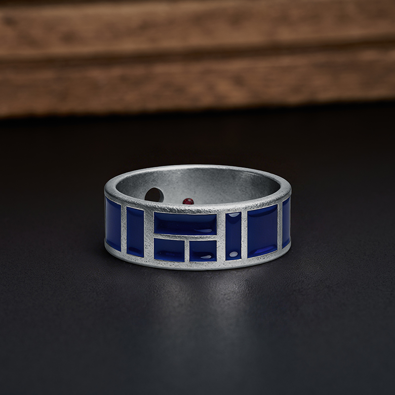 Galactic Companion Geek Silver Band Ring