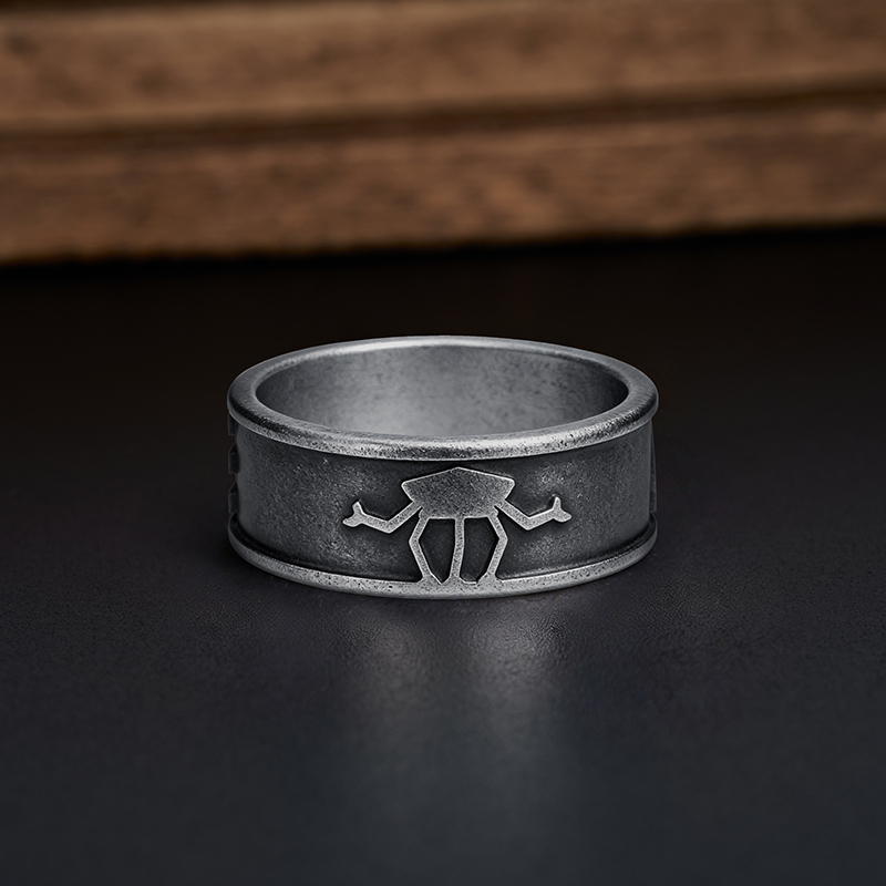 Amaze Rocky Geek Silver Band Ring