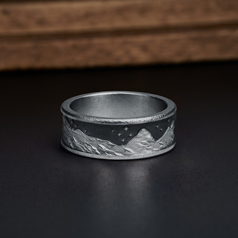 Eridian Echo Geek Silver Band Ring
