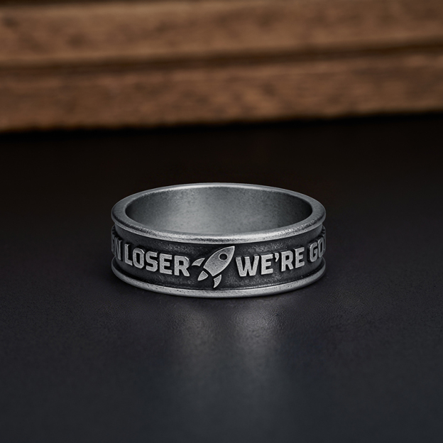Going To Tau Ceti Geek Silver Band Ring