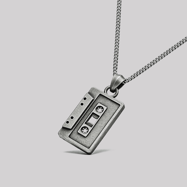 Retro Cassette Geek Sculptural Necklace