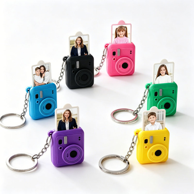 Customizable 3D-Printed Camera Photos Keychains