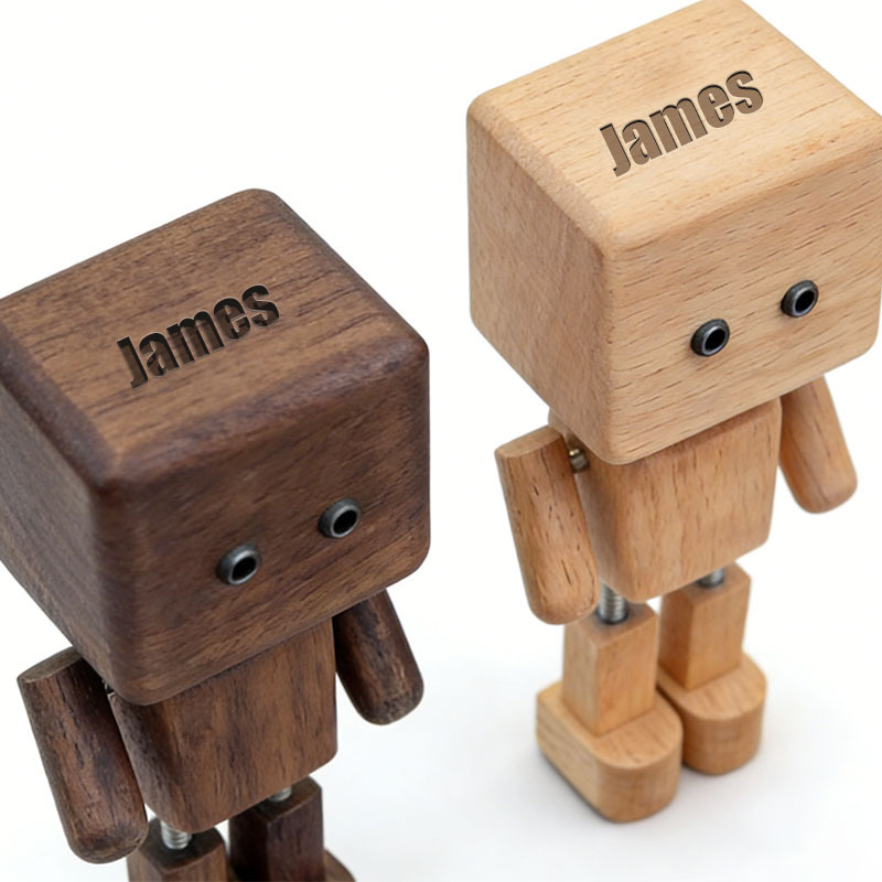 Customizable Geek Standing Wooden Doll Ornament