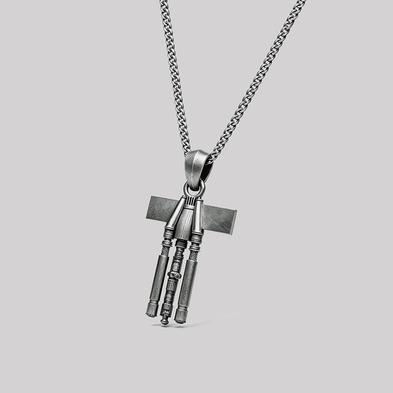 Cross Thrust Geek Sculptural Necklace