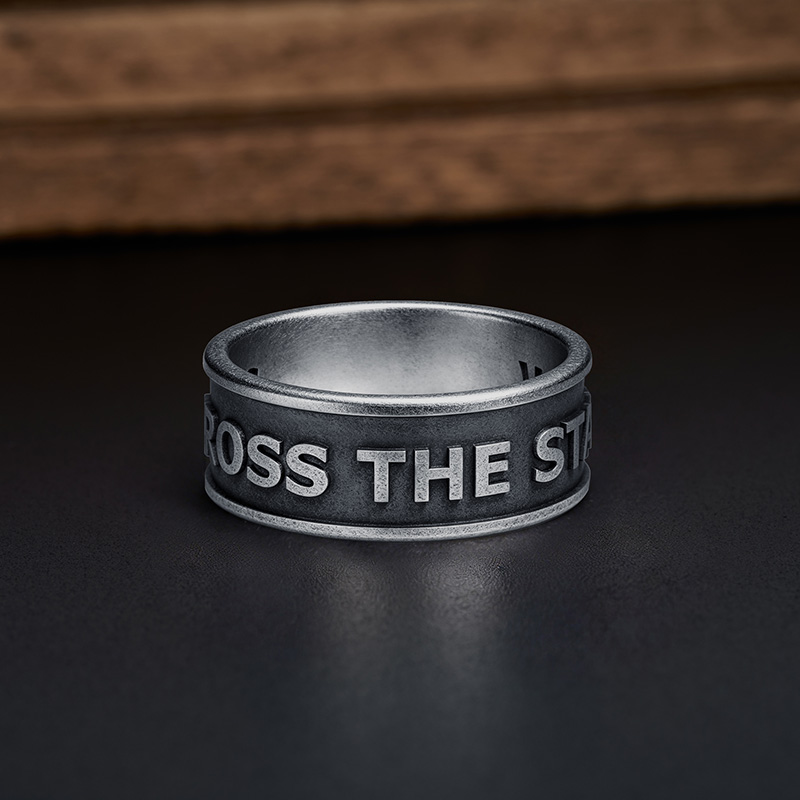 Cross The Stars Geek Silver Band Ring