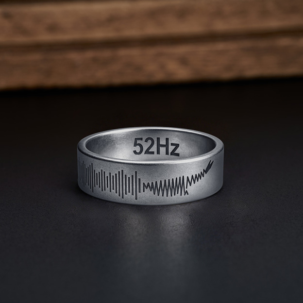 My 52Hz Secret Geek Silver Band Ring