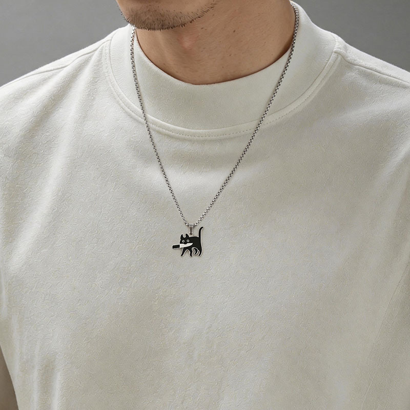Knife Cat Geek Sculptural Necklace