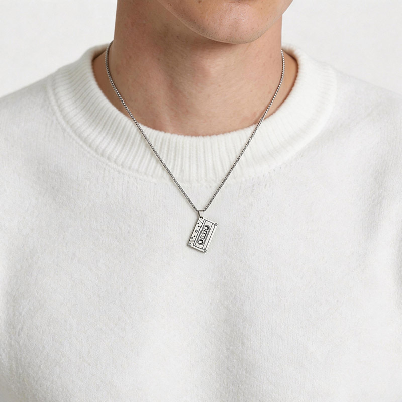 Cassette Tape Geek Sculptural Necklace