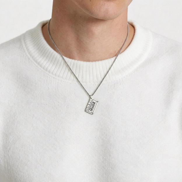 Cassette Tape Geek Sculptural Necklace