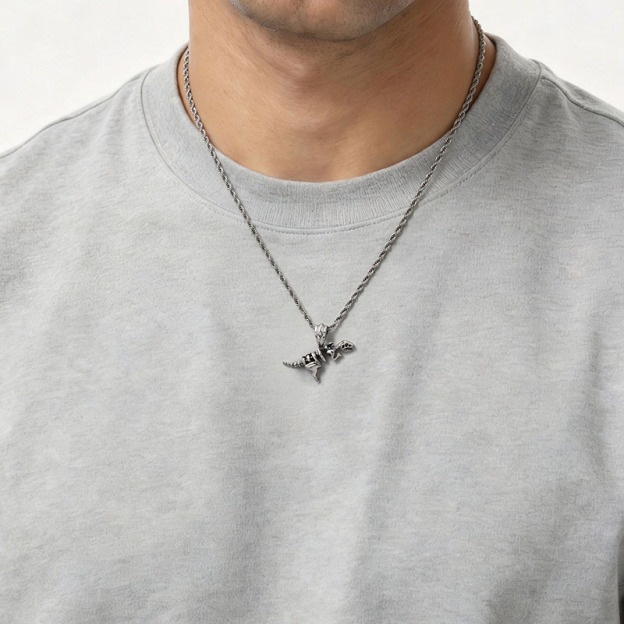 Dinosaur Fossil Geek Sculptural Necklace