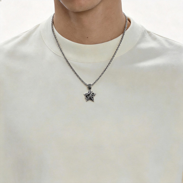 Wreathed Star Geek Sculptural Necklace