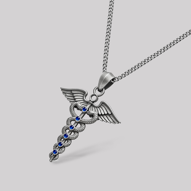 Healer Emblem Geek Sculptural Necklace