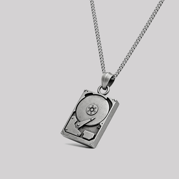 Hard Drive Geek Sculptural Necklace