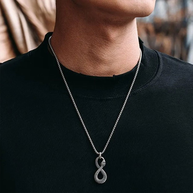 Infinity Snake Geek Sculptural Necklace