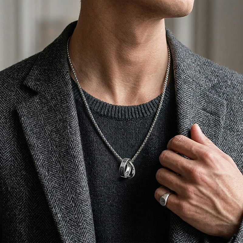 Dual Band Geek Sculptural Necklace