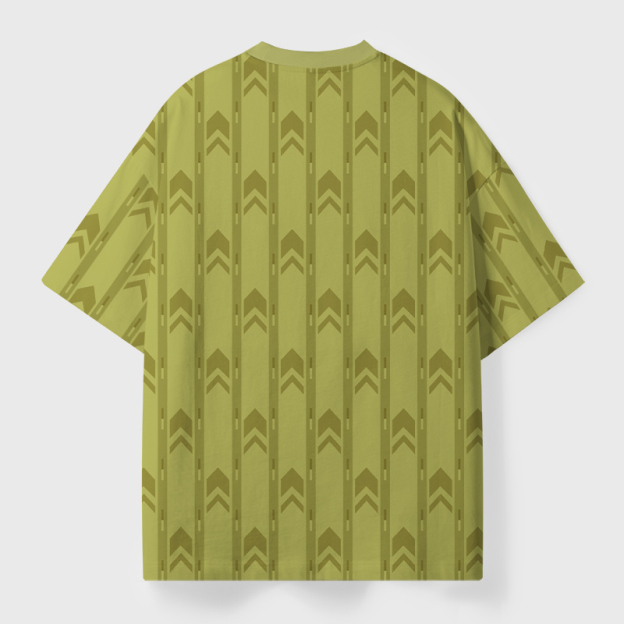 T-Backrooms Olive Arrow Geek Eco Oversized Graphic Tees