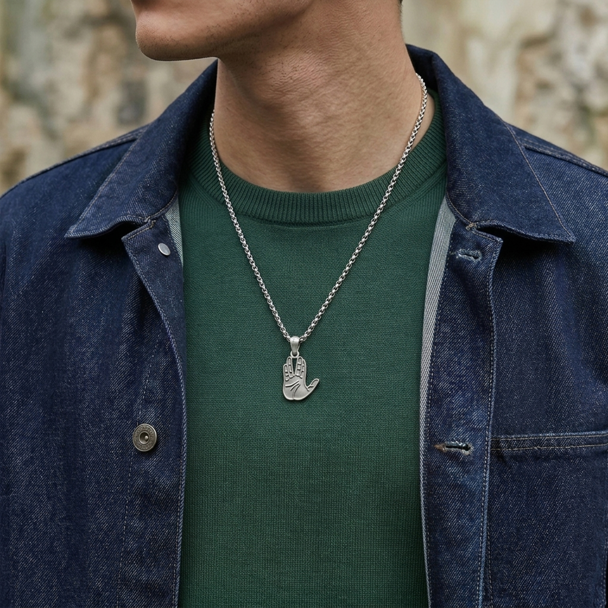 Star Explorer Hand Geek Sculptural Necklace