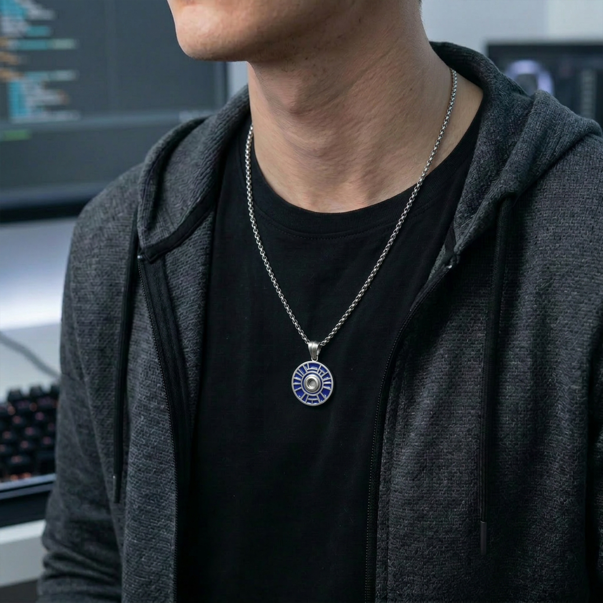 Tech Geek Circular Mechanism Geek Sculptural Necklace