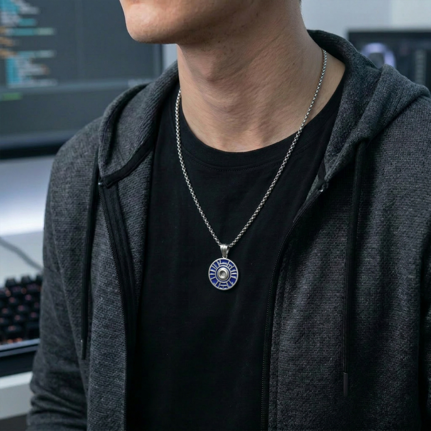 Tech Geek Circular Mechanism Geek Sculptural Necklace
