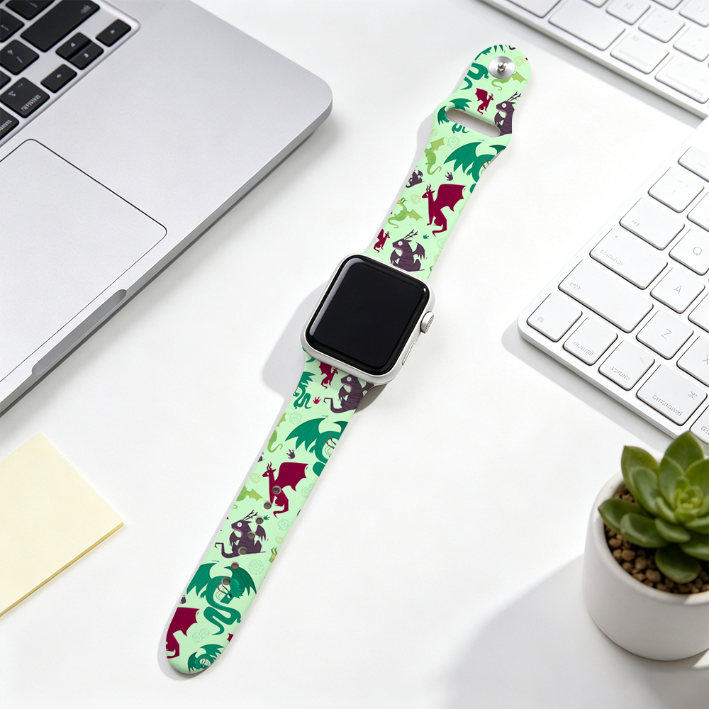 Scifi Dragons Pistachio Green Geek Watch Band