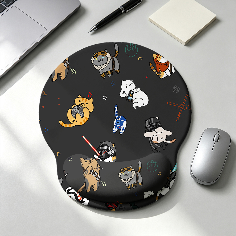 Tie The Fighter Cat Funny Geek Ergonomic Mouse Pad