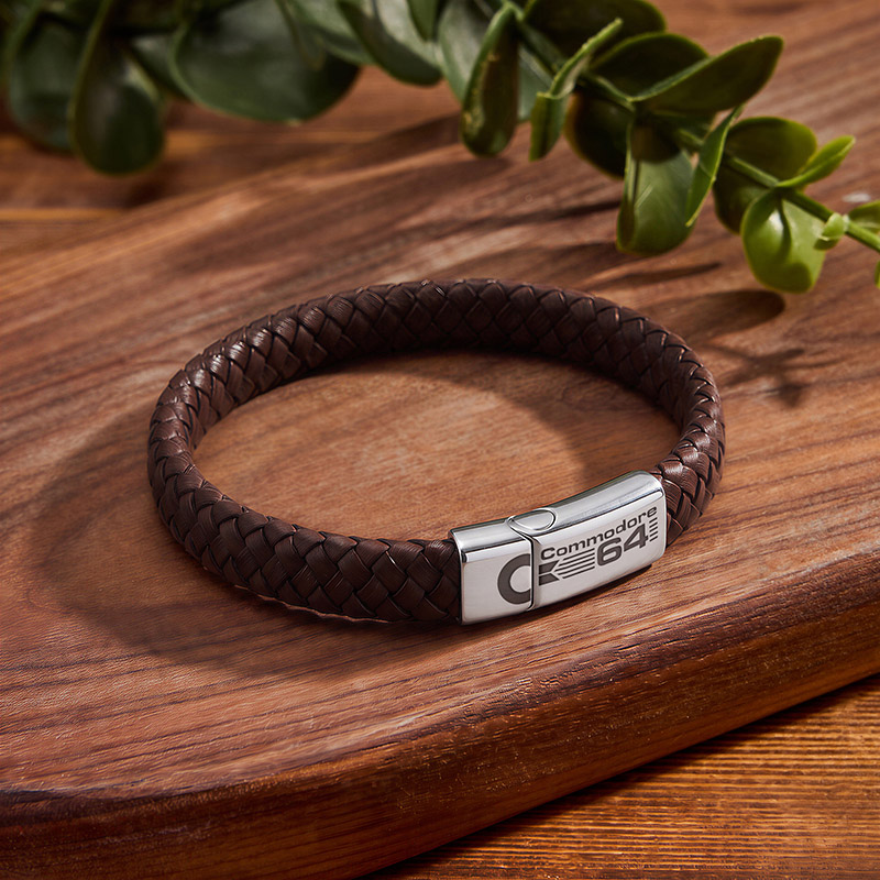 Commodore 64 Geek Braided Leather Bracelet