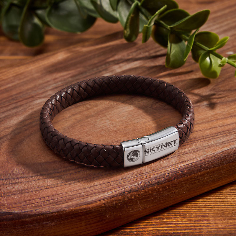 Skynet Geek Braided Leather Bracelet