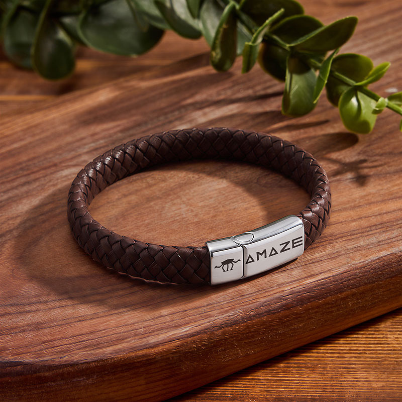 Amaze Geek Braided Leather Bracelet