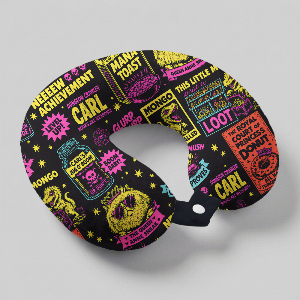 Neon Dungeon Mayhem Geek U-Shaped Travel Pillow