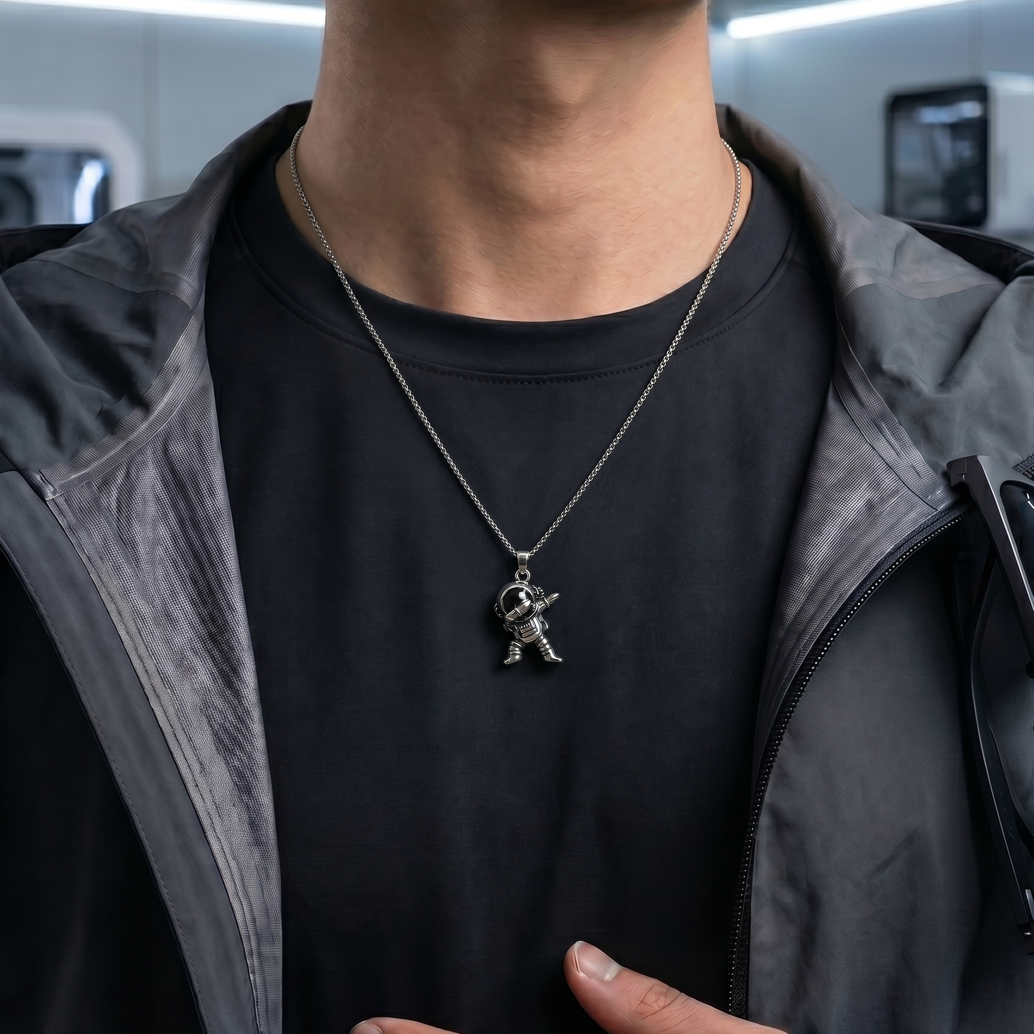 Dab Astronaut Geek Sculptural Necklace