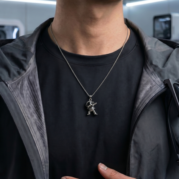 Dab Astronaut Geek Sculptural Necklace