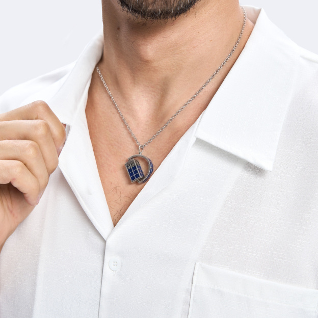 Time Travel Booth Geek Sculptural Necklace