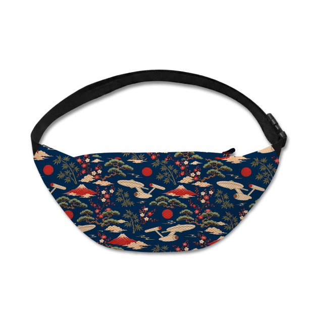 Sci-Fi Spaceship Ukiyo-e Style Geek Canvas Waist Pack
