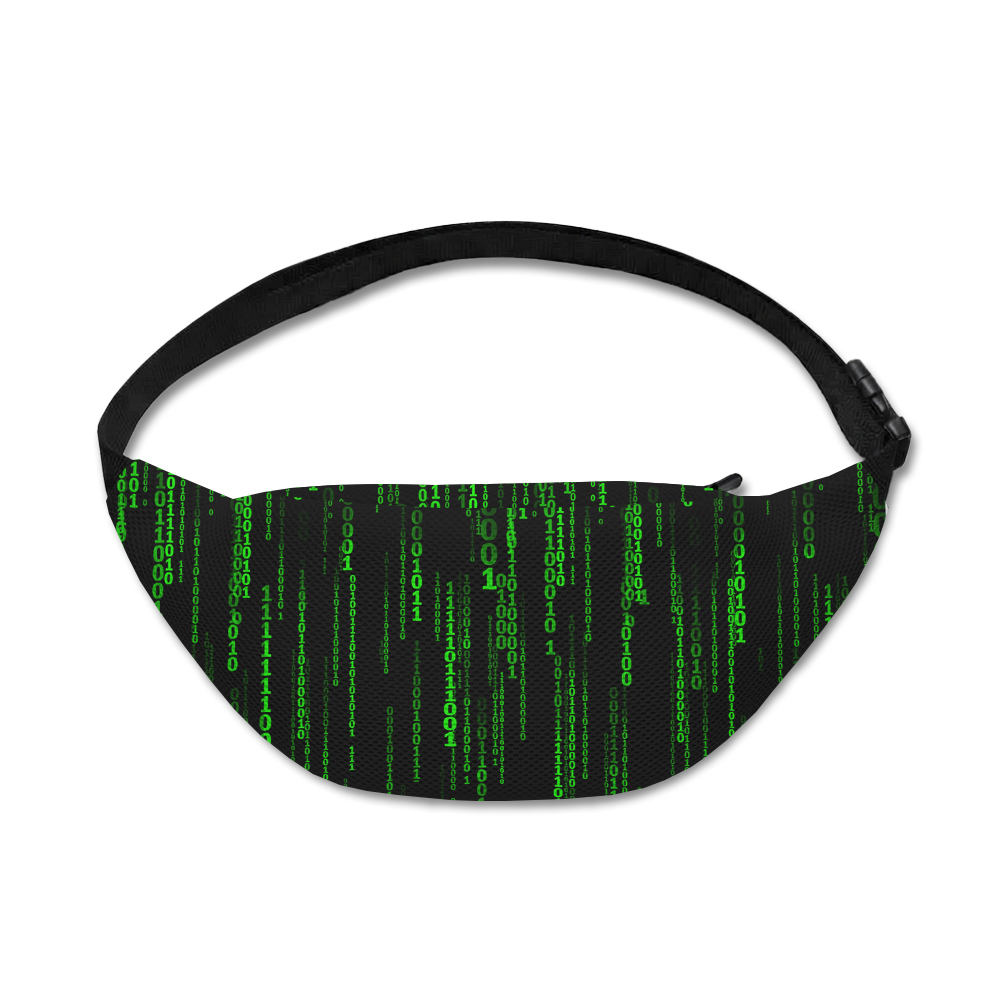Follow The White Rabbit Black Green Design Art Geek Canvas Waist Pack
