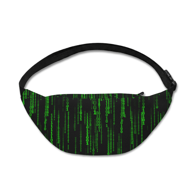 Follow The White Rabbit Black Green Design Art Geek Canvas Waist Pack