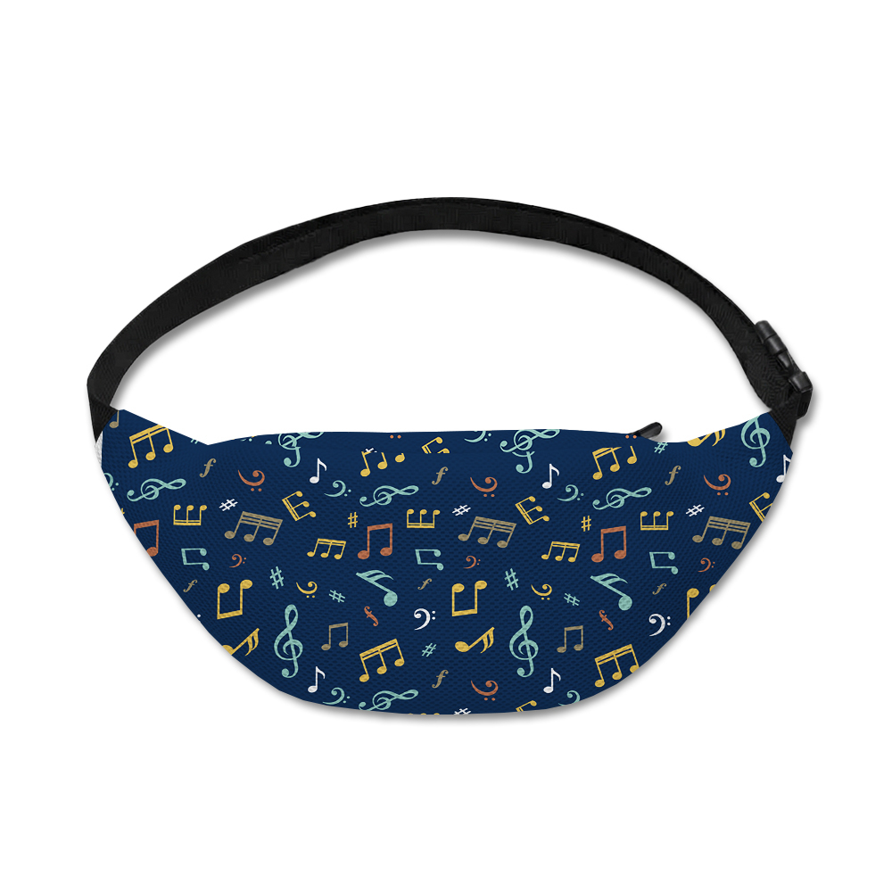 Musical Notes Geek Canvas Waist Pack