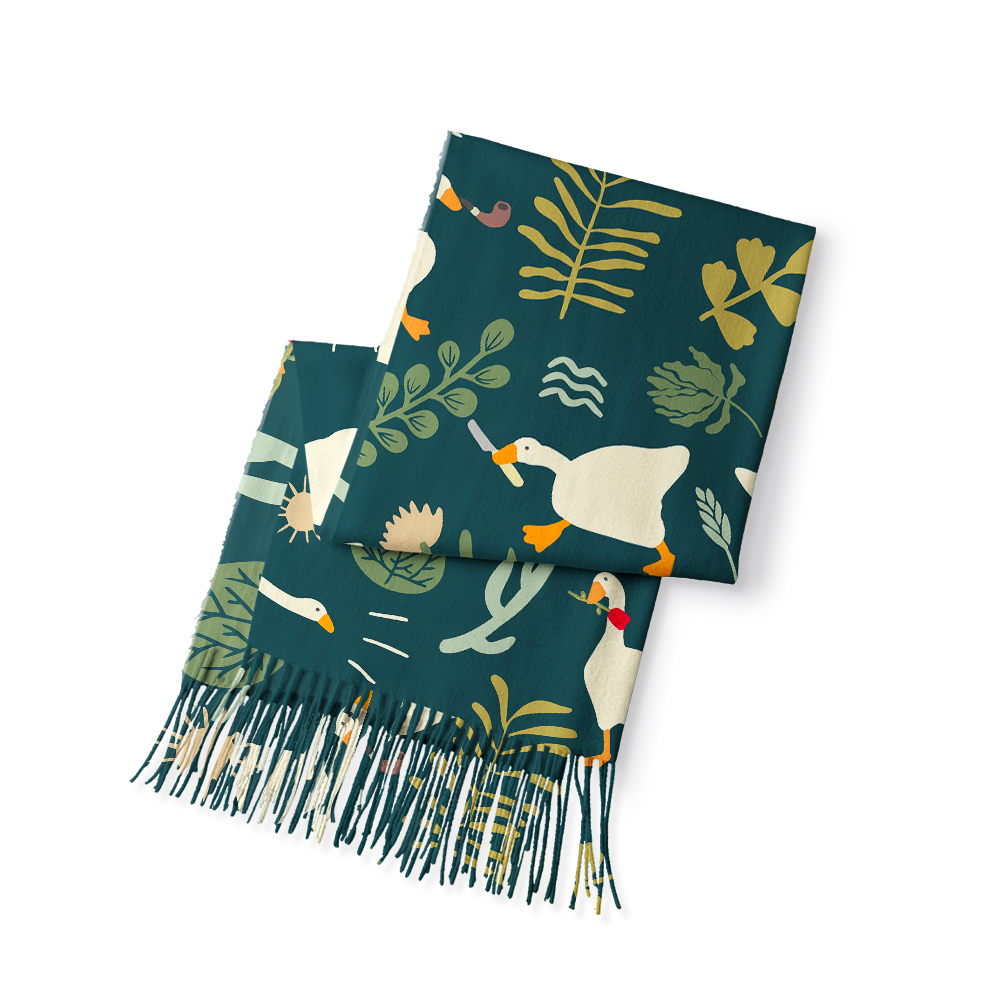 Goose Geek Soft Fringed Scarf