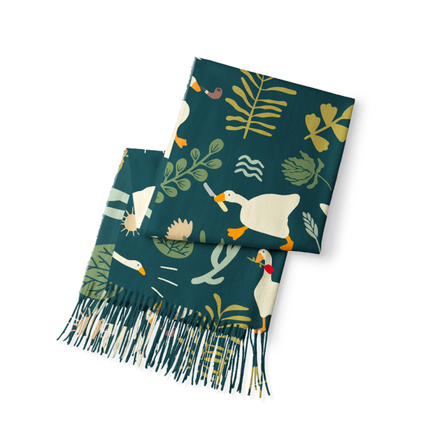 Goose Geek Soft Fringed Scarf