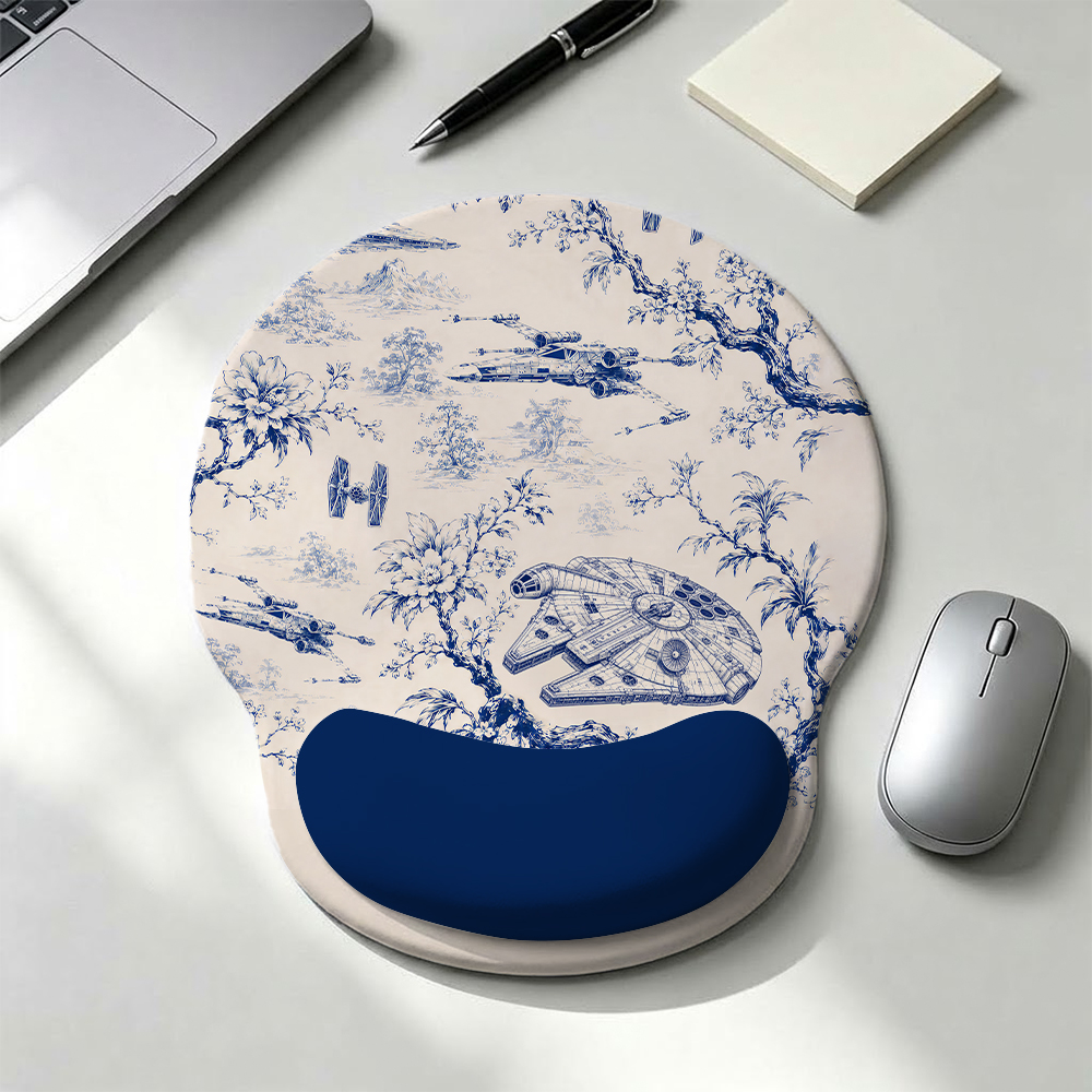 Sci-Fi Space Vessel Toile Seamless Pattern Geek Ergonomic Mouse Pad