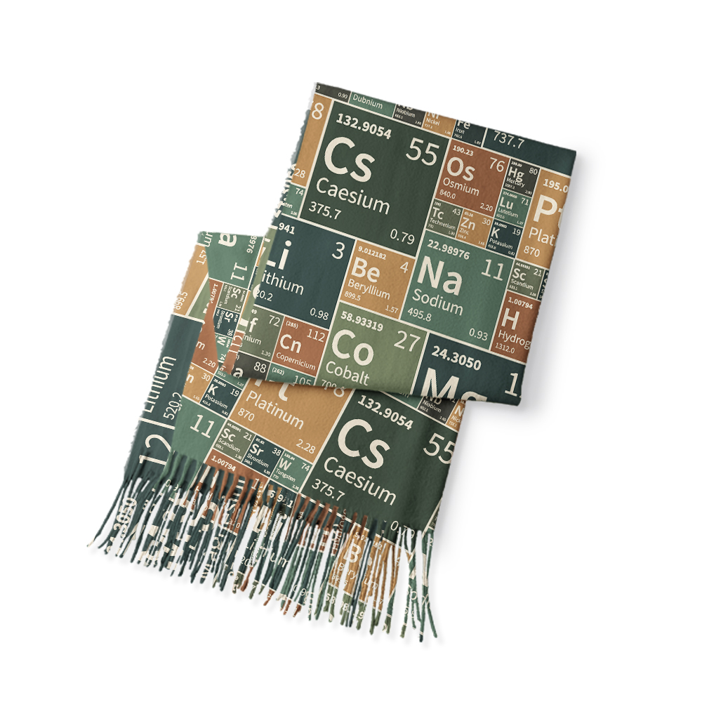 Periodic Chic Geek Soft Fringed Scarf