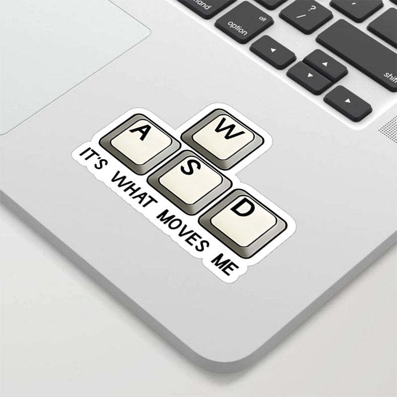Wasd Its What Moves Me Geek Sticker