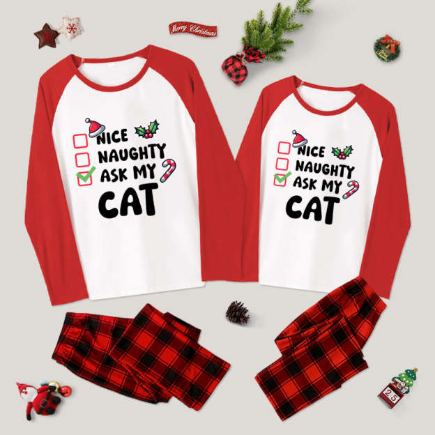 Ask My Cat Couple Pajama Set