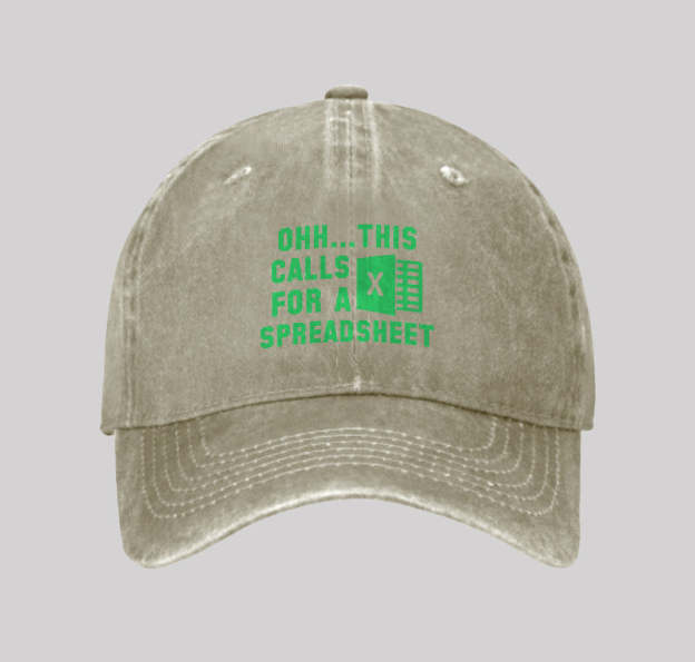 Ohh...This Calls for a Spreadsheet Geek Washed Vintage Baseball Cap