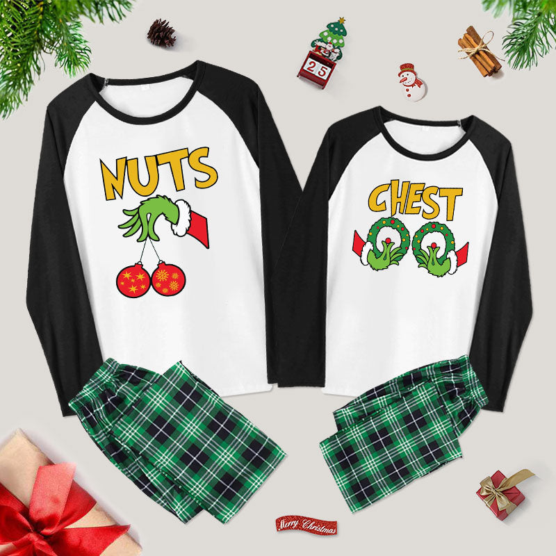 Nuts Chest Merry Christmas Couple Pajama Sets